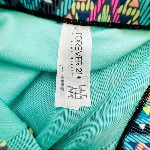 Forever 21 XL/1X multi color boho print high waist bikini bottoms + matching top - Picture 7 of 9